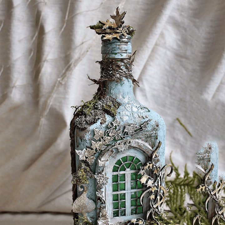 Altered Art Bottle Mystical Forest Stories