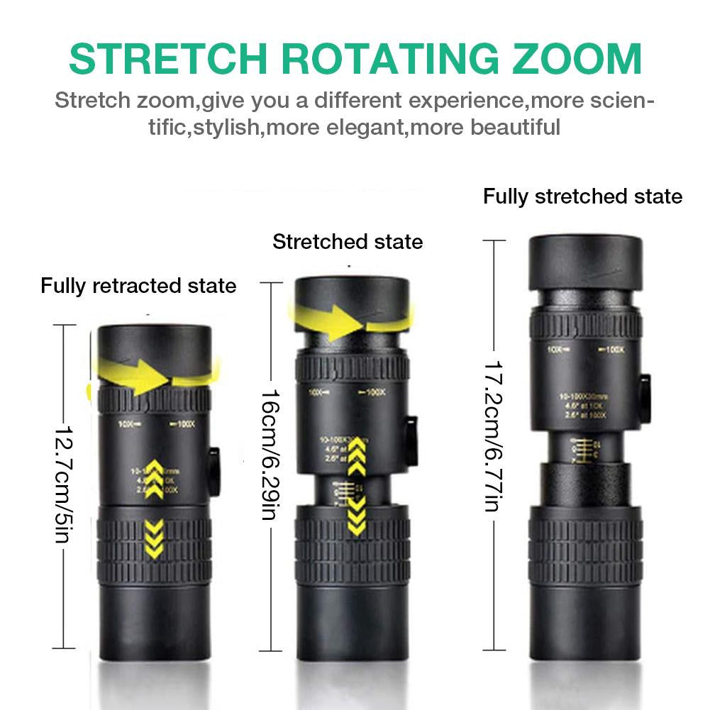 4K 10-300X40Mm Super Mobile Phone Starscope Thermal Monocular Telephoto Zoom Monocular Telescope