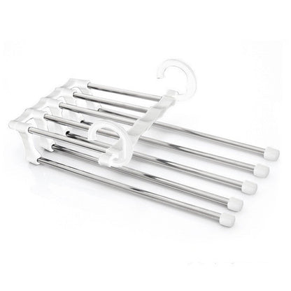 5 In 1 Wardrobe Hangers Stainless Steel Multi-Functional Pants Hangers