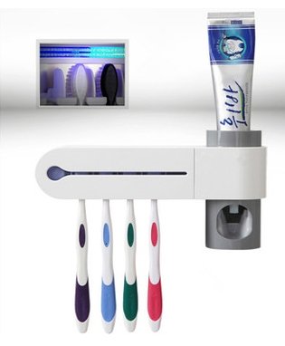 2-In-1 Uv Disinfection Toothbrush Holder Automatic Toothpaste Holder