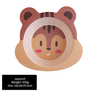 Animal Cartoon Bamboo Fiber Children Baby Plate