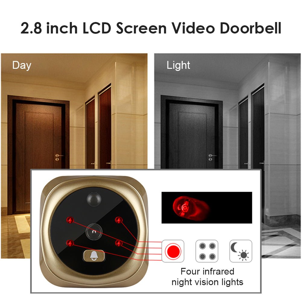 2.8 Inch Infrared Night Vision Camera Intelligent Peephole & Video Doorbell