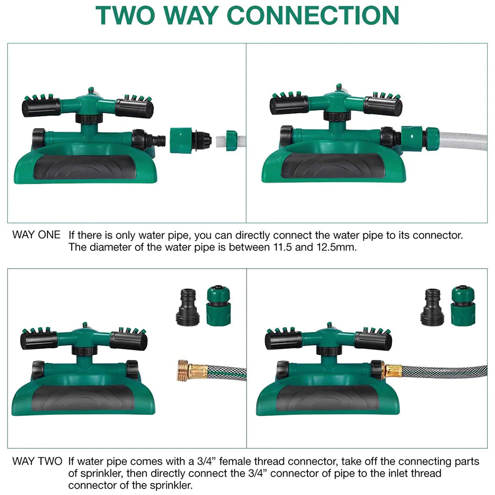 360 Degree Automatic Rotating Garden Lawn Water Sprinklers System