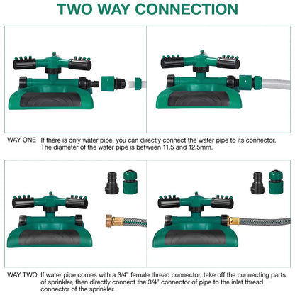 360 Degree Automatic Rotating Garden Lawn Water Sprinklers System