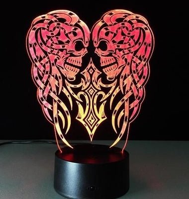 3D Led Color Changing Lamp Halloween Skull Light Acrylic 3D Hologram Illusion