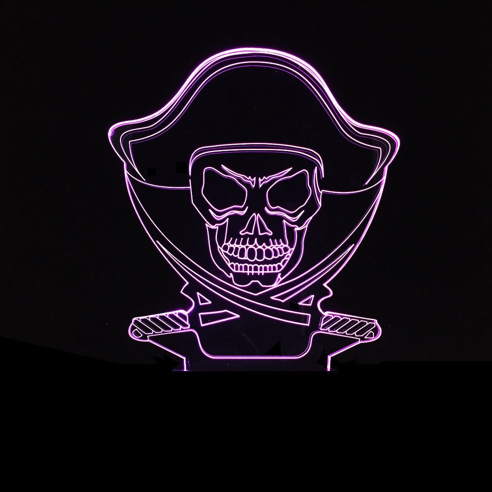 3D Led Color Changing Lamp Halloween Skull Light Acrylic 3D Hologram Illusion