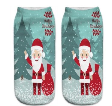 3D Printed Christmas Low Cut Ankle Sport Socks