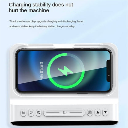 15W Three-In-One Wireless Charger Multi Alarm Clock Thermometer Fast Charging Station