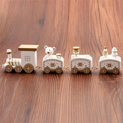 4Pcs Mini Wood Train Toys