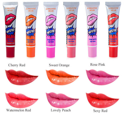 Amazing 6 Colors Waterproof Long Lasting Peel Liquid Lipstick