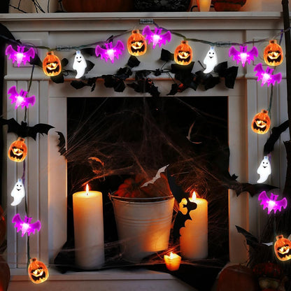 Akerock Halloween Lights, Spooky Halloween String Lights With Timer For Halloween Decorations Indoor/Outdoor, Battery Operated/Usb Power, Halloween Decor - 20 Feet