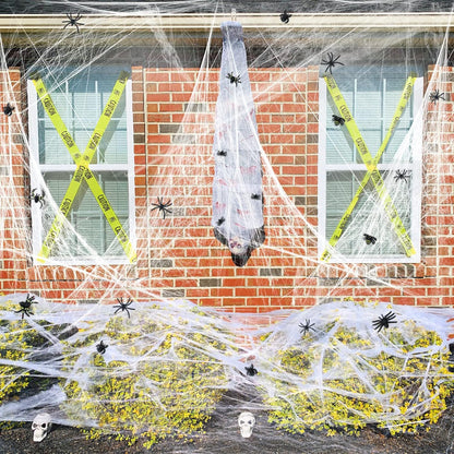 900 Sqft Spider Webs Halloween Decorations Bonus With 30 Spiders, Super Stretch Cobwebs For Halloween Indoor And Outdoor Party Supplies