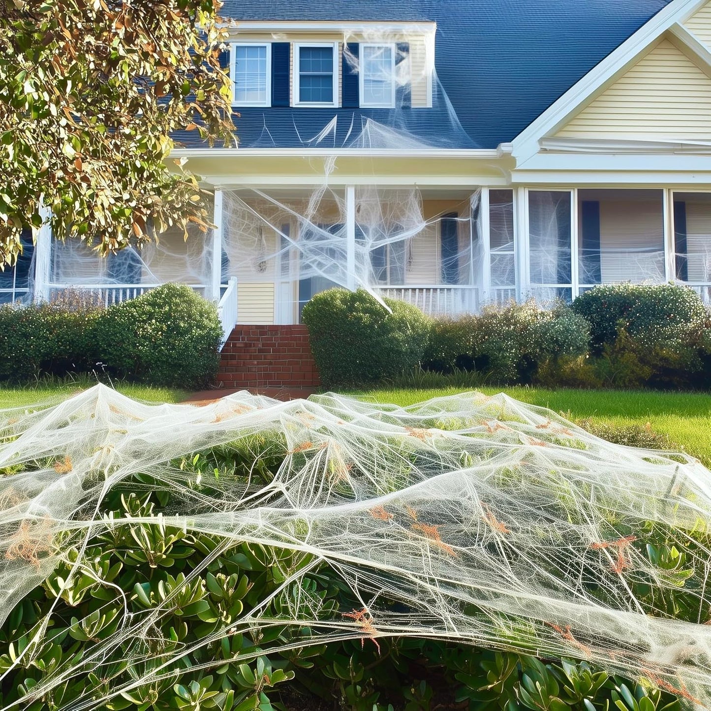 900 Sqft Spider Webs Halloween Decorations Bonus With 30 Spiders, Super Stretch Cobwebs For Halloween Indoor And Outdoor Party Supplies