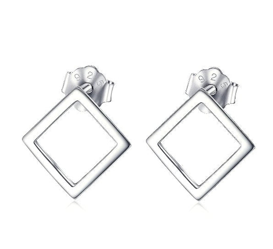 925 Sterling Silver Square Shape Ear Studs