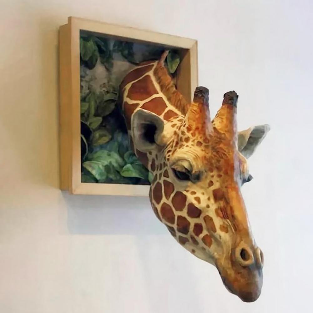 3D Wall Mounted Giraffe Sculpture Home Decor