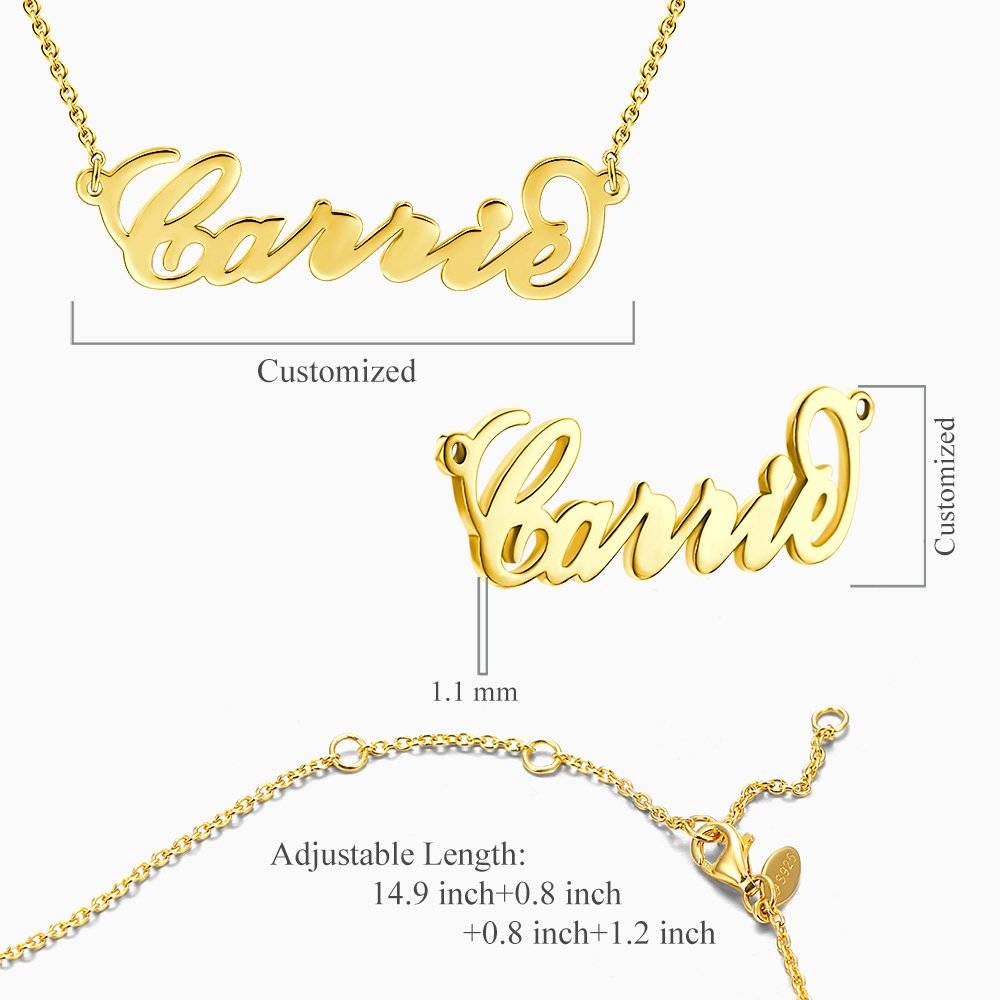 Alloy Plated Carrie Name Necklace Custom Name Necklace