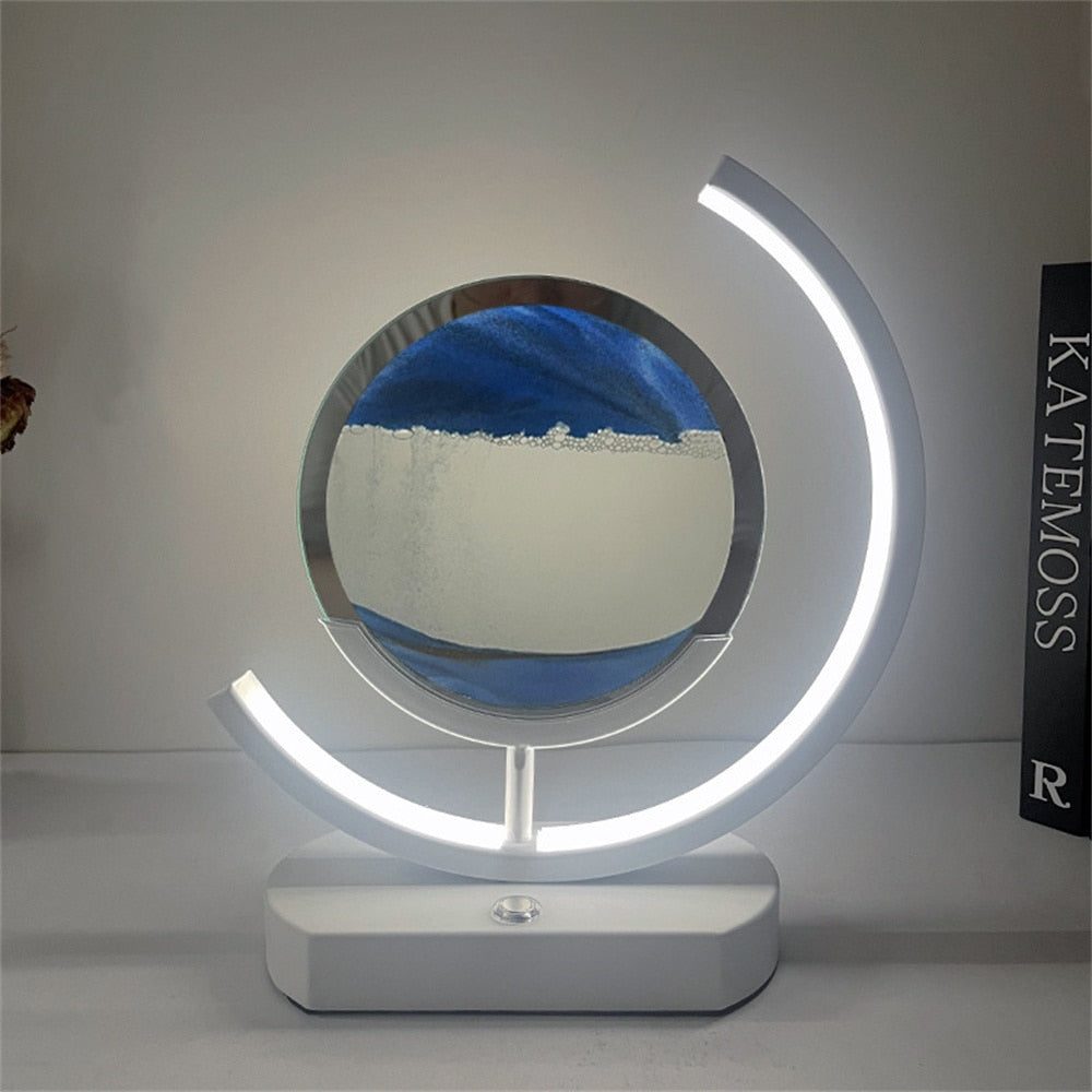 3D Led Flowing Sand Art Table Lamp