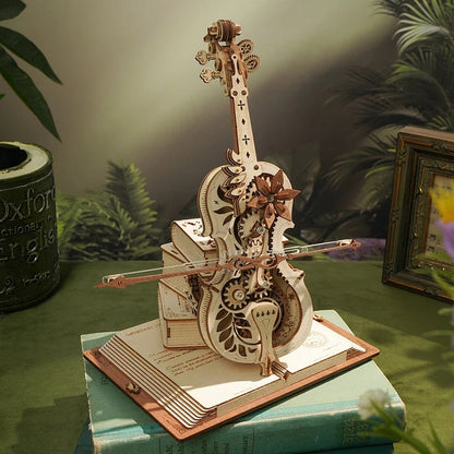 3D Magical Mechanical Wooden Cello Puzzle