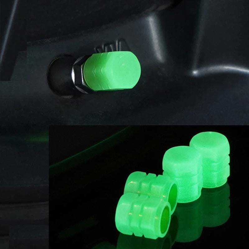 4Pcs Luminous Car Valve Caps