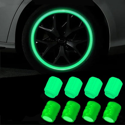 4Pcs Luminous Car Valve Caps