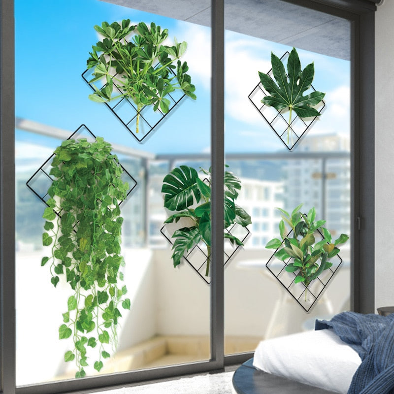 3D Nature Wind Green Plant Wall Sticker