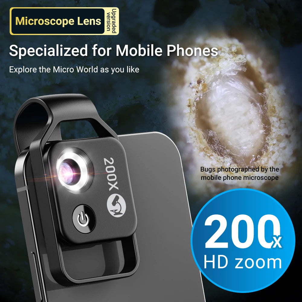 200X Universal Optical Mobile Microscope Magnifier