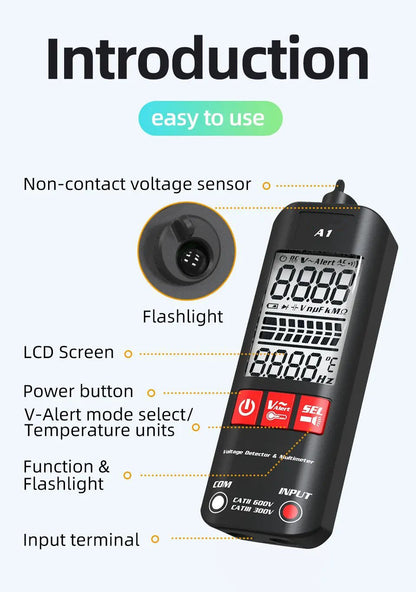 A1 Fully Automatic AntiBurn Intelligent Digital Multimeter