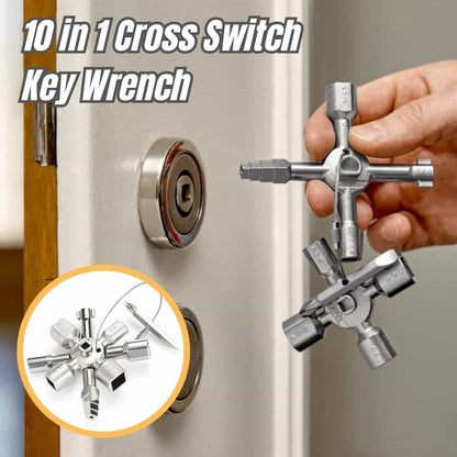 []10 In 1 Cross Switch Key Wrench