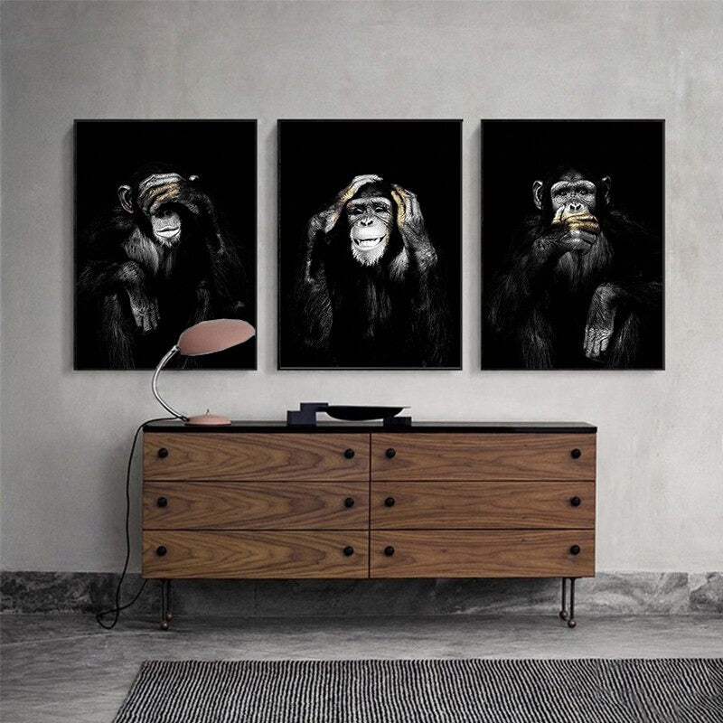 Abstract Monkey Canvas Art