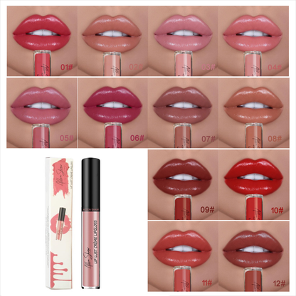 12 Color Waterproof Long Lasting Moist Lip Gloss Plumper Liquid Lipstick