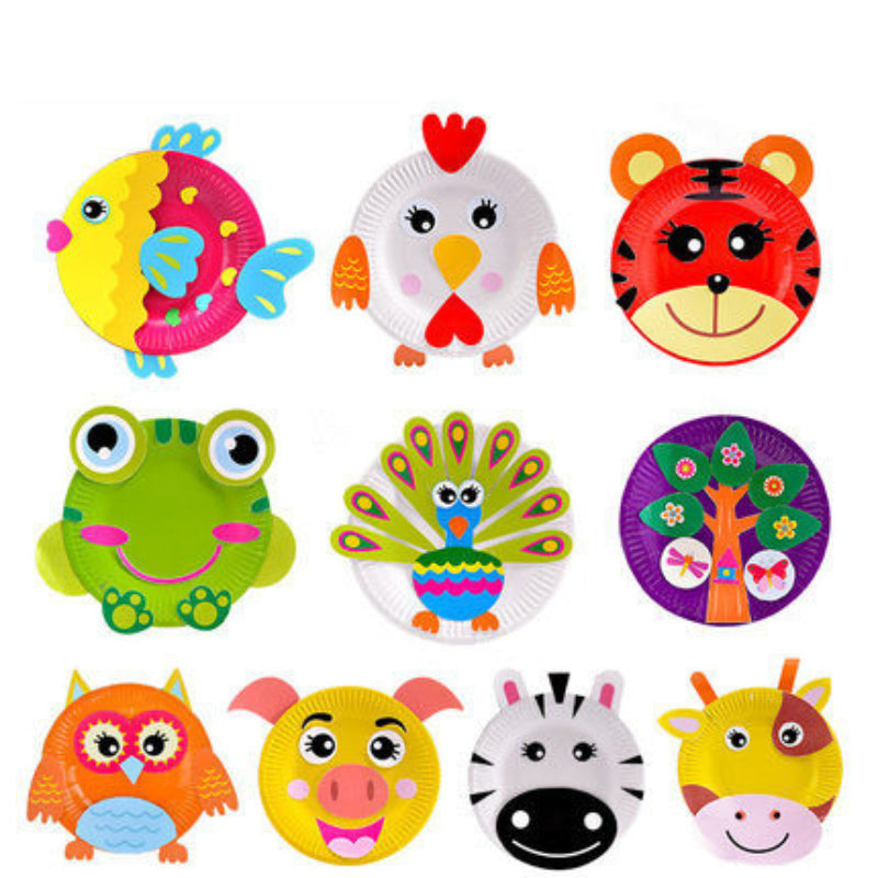 Animal Paper Plate Arts Crafts Kit (10Pcs)