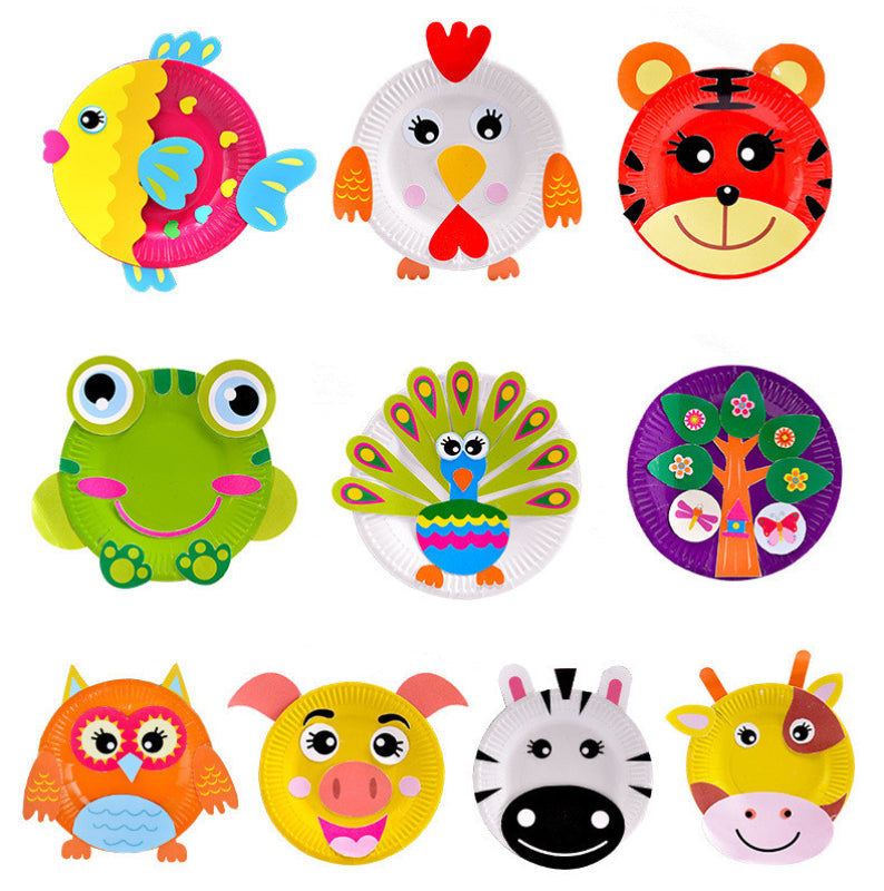 Animal Paper Plate Arts Crafts Kit (10Pcs)