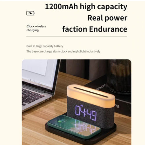 3 In 1 Wireless Charger Alarm Clock And Adjustable Night Light