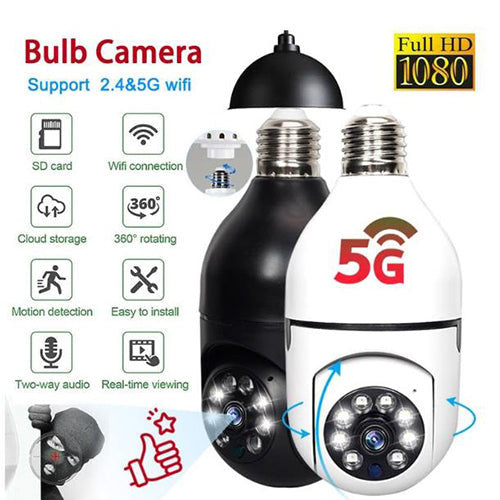 5G Wifi E27 Bulb Surveillance Camera Night Vision