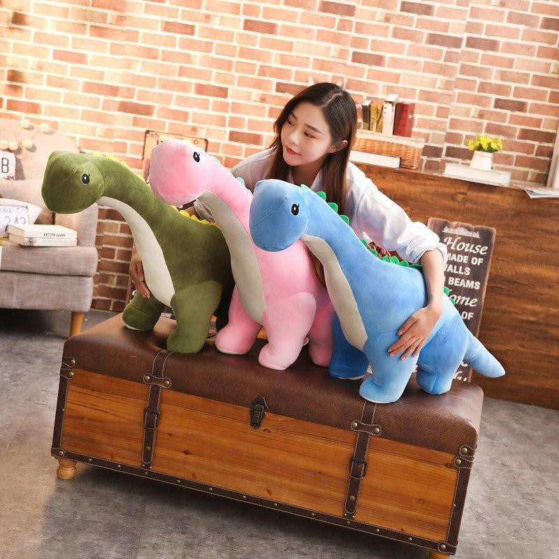 60/80/100 cm Long Neck Dino Pillow Plush 3D Stuffed Animal Brachiosaurus