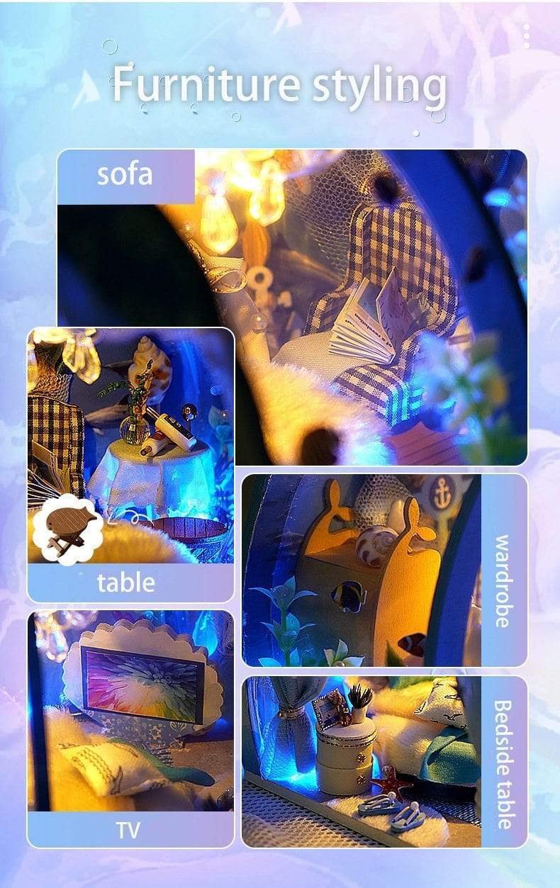 3D Under The Sea Ocean &amp; Fish Room Tent Doll House For Children