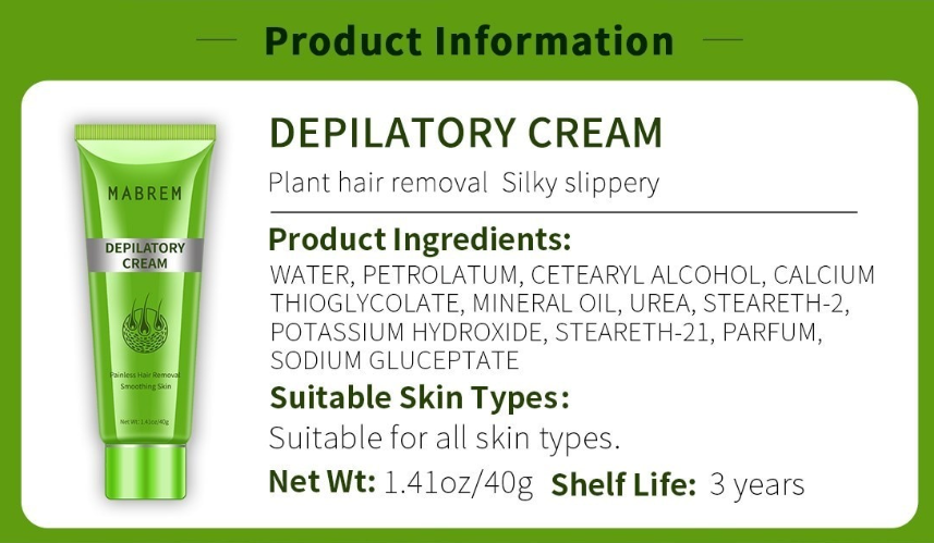 100% Natural Permanent Hair Removal Cream