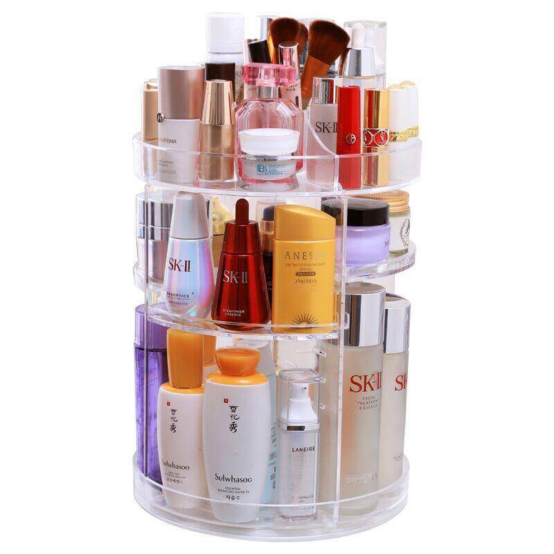 360 Degree Rotation Cosmetic Makeup Cologne Organizer Box