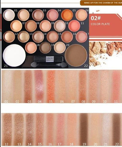 22 Colors Eyeshadow & Giltter Palette Set Family