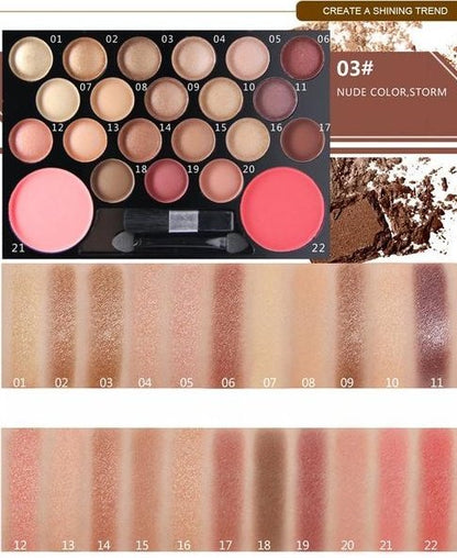 22 Colors Eyeshadow & Giltter Palette Set Family