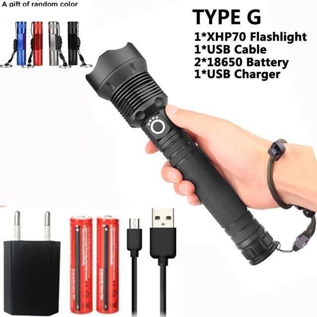 90000 Lumens Xlamp Xhp70.2 Most Powerful Led Flashlight