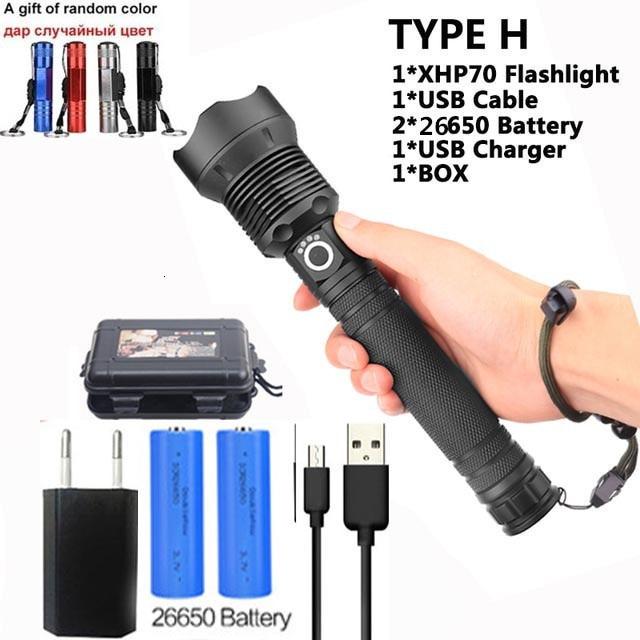 90000 Lumens Xlamp Xhp70.2 Most Powerful Led Flashlight